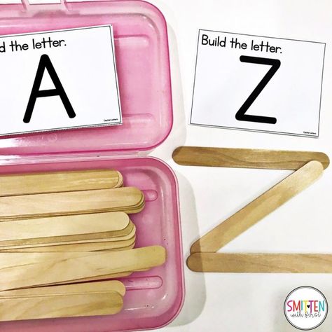 Task Completion Activities, Task Cards Preschool, Letter Table Top Activities, Hands On Task Boxes, Task Box Preschool, Prek Task Boxes, Popsicle Letters, Task Box Ideas, Task Boxes Preschool