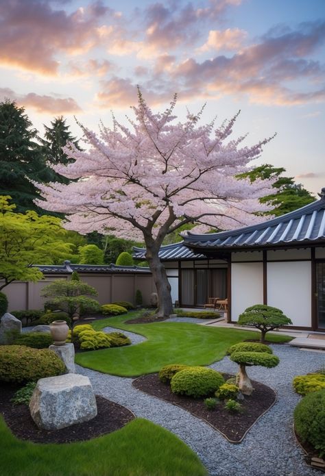 30 Japanese Backyard Garden Ideas To Transform Your Outdoor Space Japanese House Backyard, Modern Zen Backyard, Japanese Moss Garden Outdoor, Japanese Garden Design Modern, Japanese Exterior Design, Japan Garden Design, Japanese Garden Aesthetic, Japanese Zen Garden Landscaping, Japanese Yard