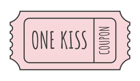 Unlimited Kisses Coupon, Coupon Drawing, Free Kisses Coupon, Coupon Kiss, Kiss Ticket, Kiss Coupons, Coupon Illustration, Romantic Coupon, Bridesmaid Hamper