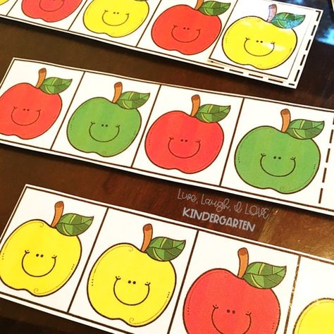 Get over ten free apple activities for kindergarten, 1st grade, and 2nd grade. These fall apple freebies include literacy centers, math games, centers, worksheets, reading comprehension, and so much more! These free printable are perfect for apple week activities in September and October! Apple Sorting Printable, Apple Sequencing Preschool, Apple Gross Motor Activity, Apple Patterns Preschool, Apple Pattern Printable, Apple Preschool Activities, Apple Math Preschool, Using Apples, Apple Letters