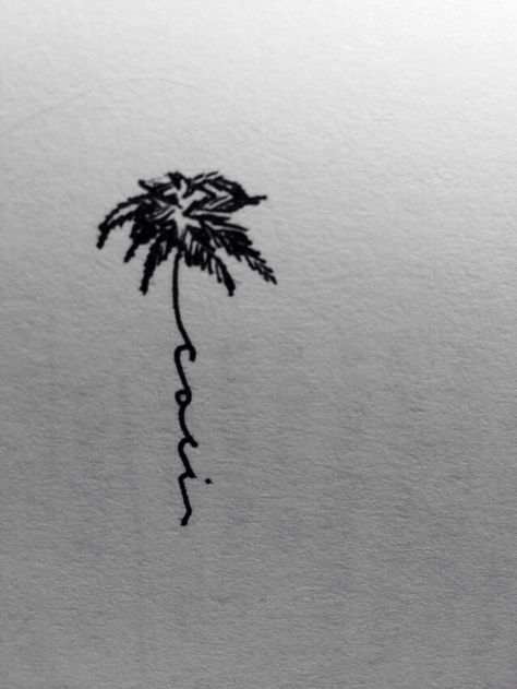 California palm tree tattoo Cali Inspired Tattoos, Cali Love Tattoos, Palm Tree With Initials Tattoo, Moon And Palm Tree Tattoo, California Style Tattoo, California Tatoos Ideas, California Related Tattoos, Tattoos For California, Ca Tattoo California