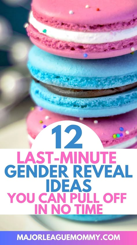 Gender Reveal Crafts Diy, Simple Reveal Ideas, Easy Gender Reveal Games, Gender Reveal Medical Theme, Fun Easy Gender Reveal Ideas, Fast Gender Reveal Ideas, Gender Reveal Budget, Cute Gender Reveal For Husband, Desserts For Gender Reveal