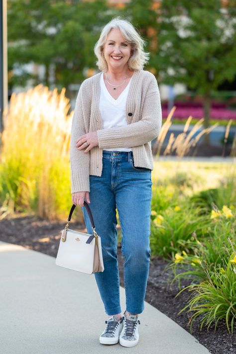 Spring Handbags to Complete Your Outfits - Dressed for My Day Middle Age Women Outfits, Middle Aged Woman Fashion, Goat Costume, Middle Aged Women Fashion, Wardrobe Essentials List, Dressed For My Day, Pretty Cardigans, Spring Handbags, Fall Wardrobe Essentials