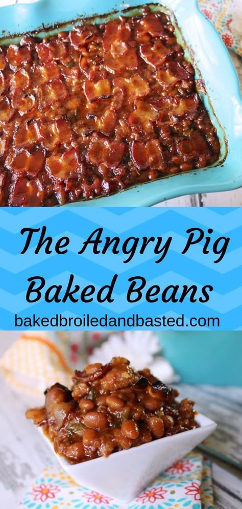 Cowboy Baked Beans, Bake Beans, Recetas Salvadorenas, Baked Beans With Bacon, Beans With Bacon, Barbecue Side Dishes, Deer Recipes, Cowboy Beans, Bean Dishes