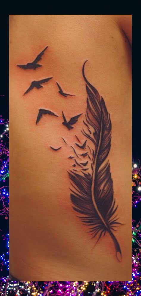 Simple And Beautiful Feather Tattoo Design | Feather Bird Tattoo | Tattoo Ideas Feather. 3 Feather Tattoo Ideas, Feather Breaking Into Birds Tattoo, Feather With Names Tattoo Ideas, Mum Feather Tattoo, Feather To Bird Tattoo, Bird And Feather Tattoos For Women, Feather On Hand Tattoo, Tattoos Of Feathers, Feather And Bird Tattoo Design