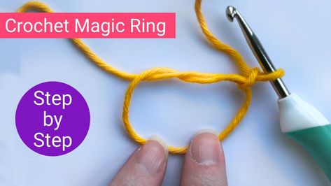 Magic Circle Crochet Tutorial (with Video & Step by Step Pictures) - Craft Fix Magic Circle Crochet Tutorial Videos, Magic Circle Crochet Tutorial, Circle Crochet Tutorial, Magic Loop Crochet, Magic Circle Crochet, Crochet Towel Holders, Magic Ring Crochet, Ring Magic, Circle Crochet