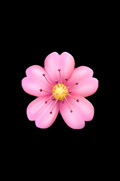 The emoji 🌸 Cherry Blossom depicts a pink flower with five petals and a yellow center. The petals are arranged in a circular shape, and the flower has a green stem and leaves. The overall appearance is delicate and beautiful, resembling the iconic cherry blossom trees that bloom in the spring. Fresh Blowout, Emoji Flower, Apple Emojis, Emojis Iphone, Emoji Png, Images Emoji, Blossom Wallpaper, Emoji Stickers Iphone, Ios Emoji