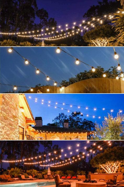 Banord 102FT Outdoor String Lights, Waterproof Patio Lights with 35 Shatterproof LED Bulb Hanging Light String, Black String Light Vintage Party Lights for Garden, Backyard, Porch, Cafe, Deck, Wedding Backyard Hanging Lights Ideas, Outdoor Restaurant Lighting Ideas, Deck Hanging Lights, Cafe Lights Backyard, Bistro Lights Covered Patio, Backyard Edison Lights Patio, Outdoor Patio Lighting Ideas, Industrial String Lights Patio, Bistro Lights Tent