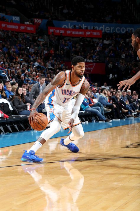 “I definitely thought we were clicking more. It was better rhtythm for everybody. We obviously had a lot more energy.” -Paul George(Photo by Zach Beeker | OKC Thunder) Paul George Wallpapers, Paul George Okc, Paul George Nba, Paul George 13, Okc Thunder Basketball, Dear Basketball, Basketball Pics, Sports Look, Nba Photos