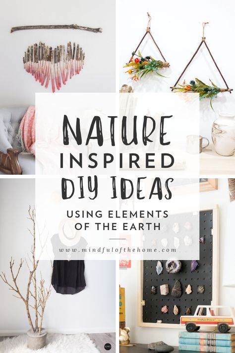 Are you on a budget and looking for nature inspired home decor ideas? These DIY projects are easy and cheap, using natural elements that you can find yourself, like tree branches, driftwood, shells, and leaves. These crafts will add a touch of rustic charm to your bedroom or living room, whether you live in a house or an apartment! #nature #DIY #homedecor #natural #natureinspired #ecofriendly #trees #driftwood #coastal #rustic Nature Home Decor Diy, Diy With Branches, Natural Crafts To Sell, Twig Art Diy Tree Branches Boho, Diy Nature Decor Bedroom, Natural Wall Decor Ideas, Tree Branches Ideas Diy Projects, Diy Natural Decor, Branch Crafts Diy