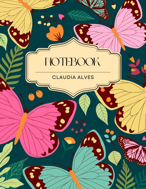 See more templates in my Canva portfolio 👉 https://www.canva.com/p/olegnik/ ⭐️ This design meets the following characteristics: book butterflies cover cute floral flowers journal notebook notes planner Floral Book Cover, Book Butterflies, Canva Portfolio, Butterfly Notebook, Manifest Journal, Canvas Templates, Notebook Notes, Flowers Journal, The Notebook Quotes