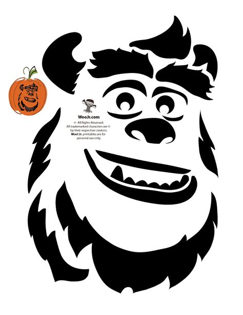 Mike And Sully Pumpkin Carving, Sully Pumpkin Carving Stencil, Sully Pumpkin Carving, Sully Pumpkin, Mike Wazowski Pumpkin, Disney Pumpkin Carving Patterns, Disney Pumpkin Stencils, Disney Pumpkin Carving Templates, Pumpkin Template Printable