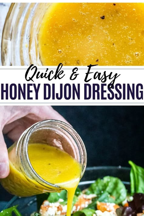 Dijon Vinaigrette Dressing Recipes, Simple Honey Mustard Dressing, Honey And Mustard Dressing, Making Salad Dressing, Honey Mustard Vinegrette, Salad Dressing With Honey, Dijon Honey Mustard Dressing, Diy Honey Mustard Dressing, Dijon Honey Mustard Sauce