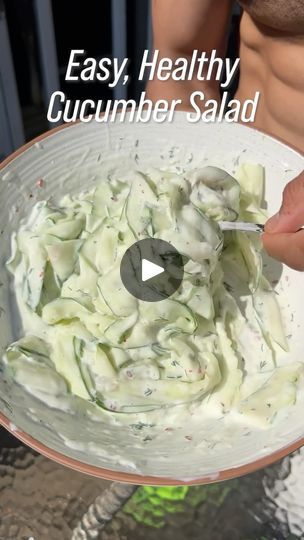 Summer Cucumber Salad Recipes, Low Calorie High Volume Salads, How To Make Cucumber Salad, Simple Easy Lunch Ideas, Cucumber Salad Greek Yogurt, Low Calorie Snacks On The Go, Cucumber Salad With Greek Yogurt, Very Low Calorie Meals, Cucumber Salad Creamy