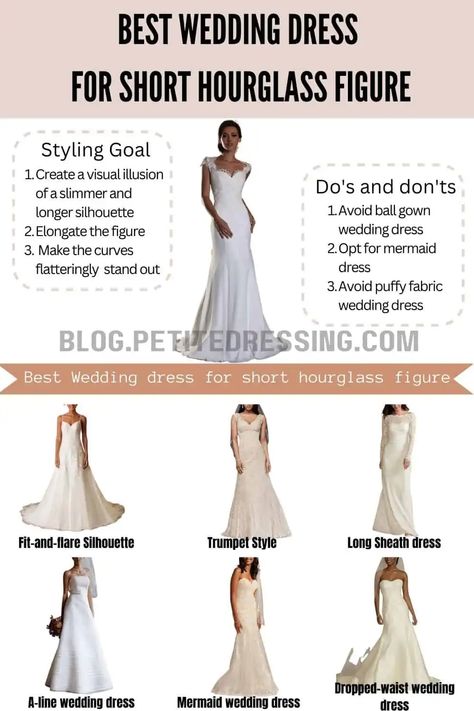 I am 5'2", and I have a clothing line for petite women. I also work with petite models of different body shapes (like Wendy, 5'2" with a typical hourglass Wedding Dress For Petite Women, Wedding Dress For Petite, Petite Hourglass Figure, Wedding Dresses For Petite Brides, Hourglass Wedding Dress, Short Hourglass, Wedding Dresses For Petite Women, Wedding Dresses For Petite, Trumpet Style Wedding Dress