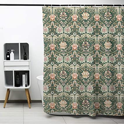 AmazonSmile: Obal William Morris Shower Curtain, Original Design Green Shower Curtain Set for Bathroom Heavy Weight Fabric Decorative Bath Curtain Washable Curtain Hooks, 71x71” Strawberry Thief : Everything Else Classic Bathroom Decor, Green Shower Curtain, Shower Curtain Art, Green Shower Curtains, Plastic Curtains, Plastic Shower Curtain, Blue Shower Curtains, Christmas Shower Curtains, William Morris Designs