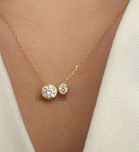 Moissanite Pendant, Solitaire Setting, Yellow Gold Setting, Solitaire Pendant, Stone Engagement, Unique Pendant, Handmade Pendant, Fun Earrings, Gold Set