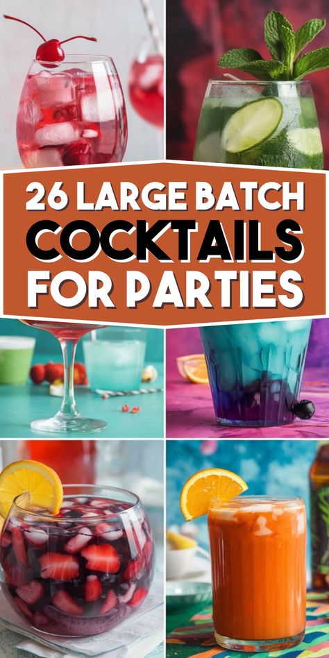 26 Large Batch Party Cocktails | Sugar&Cinnamon Large Party Drinks, Party Cocktails Big Batch, Fall Cocktails Easy, Pineapple Cocktails, Batch Cocktail Recipes, Custard Trifle, Big Batch Cocktails, Apple Punch, Batch Cocktail Recipe