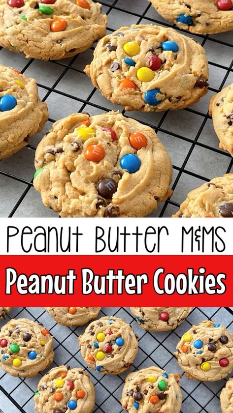 Mnm Cookies Recipe, Peanut Butter Chip Recipes, Soft Chewy Peanut Butter Cookies, Mnm Cookies, Soft Peanut Butter Cookies, Classic Peanut Butter Cookies, Peanut Butter Cup Cookies, Easy Peanut Butter Cookies, Chewy Peanut Butter Cookies