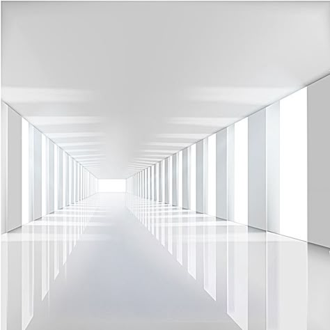 3d stereoscopic white minimalist interior architecture White Minimalistic Room, White Minimalist Interior, All White Interior, Outer Space Wallpaper, Presentation Board Design, White Aesthetics, White Architecture, White Hall, Interior Minimalista