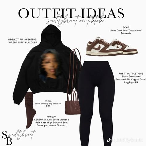 Dunks Winter Outfit, Outfits For Dunks, Fall School Outfits Highschool, Dunks Outfit Black Women, Chill Outfits Black Women, Outfits With Dunks, Telfar Outfit, Dunks Outfits, Dunks Outfit Woman