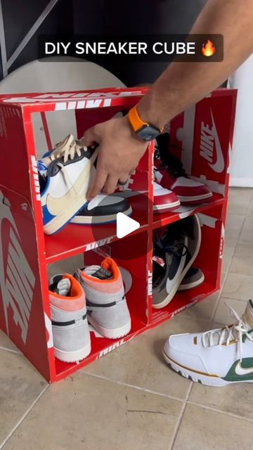 Mylan 🧠💡🤷🏽‍♂️ on Instagram: "20 DIY Ideas for Sneakerheads 👀🔥 #MotivatedByMylan" Sneakers Display Ideas, Simple Gaming Bedroom, Nike Room Decor Ideas, Sneakerhead Room Ideas, Sneaker Closet Ideas, Sneaker Head Room Ideas Boy, Nike Bedroom, Nike Bedroom Ideas, Nike Room Decor