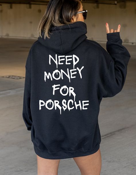 Hoodie Design Ideas Inspiration Trendy, Porsche Hoodie, 2025 Wishlist, Need Money For Porsche, Hoodie Design Ideas, Unisex Streetwear, Sweatshirt Trendy, Garden Grove, Hoodie Oversize