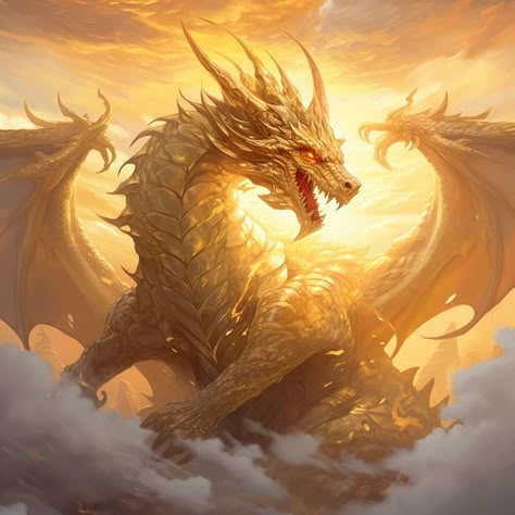 My Images Cloud Sunset, Dragon Mythology, Dragon Poster, Fantasy Wallpapers, Mythical Creatures Fantasy, Yellow Dragon, Dragon Artwork Fantasy, Golden Dragon, Dragon Illustration