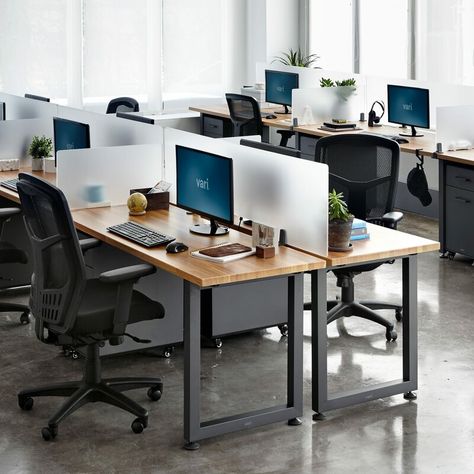 Desk Privacy Panel, Desk Privacy, Open Office Layout, Open Concept Office, Desk Partitions, Office Cubicles, Workstations Design, Startup Office, Office Partitions