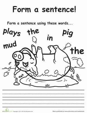 Handwriting Practice Sentences, Free Handwriting Practice Sheets, Simple Sentences Worksheet, Sentence Building Worksheets, Writing Sentences Worksheets, Homeschool Portfolio, Printable Handwriting Worksheets, Writing Complete Sentences, Making Sentences