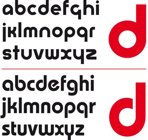 Above, P22 Bayer Universal; c. 1926.  Below, ITC Bauhaus Demi; 1975 Bauhaus Font, Herbert Bayer, Rochester Institute Of Technology, Geometric Type, Bauhaus Style, Font Typography, Some Thoughts, Logo Identity, Lettering Styles