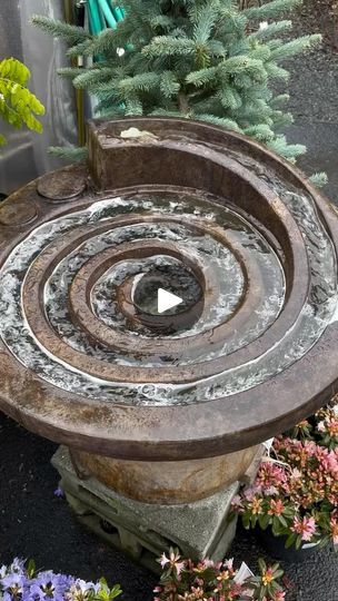 Patio Fountain, Fountains Backyard, Garden Totems, Rock Garden Design, Water Fountains Outdoor, Backyard Remodel, Garden Nursery, Beautiful Water, Water Features In The Garden