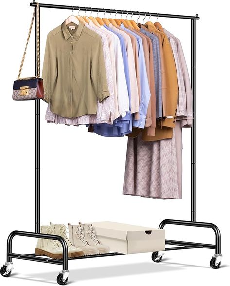 Amazon.com: SLEEPING LAMB Heavy Duty Clothing Racks for Hanging Clothes Rack, 43" Wide Rolling Garment Rack Metal Clothing Hanger Rack with Wheels Wardrobe Rack for Coats, Shirts, Dress, (Black) : Home & Kitchen Clothing Hanger Rack, Lamb Clothes, Hanging Clothes Rack, Dress Rack, Portable Clothes Rack, Rolling Rack, Clothing Hanger, Hanging Wardrobe, Clothing Racks