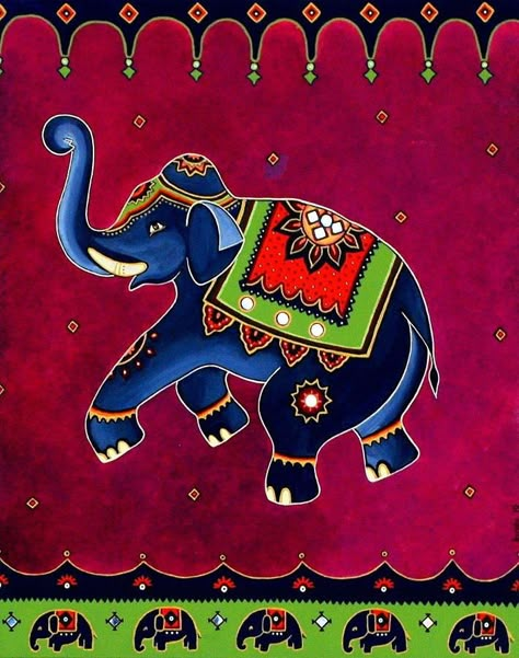 Elephant Kalamkari Design, Rangoli Designs Elephant, Elephant Rangoli Design, Elephant Rangoli, Elephants Painting, Indian Elephant Art, Elephant Paintings, Painted Elephants, Royal Elephant