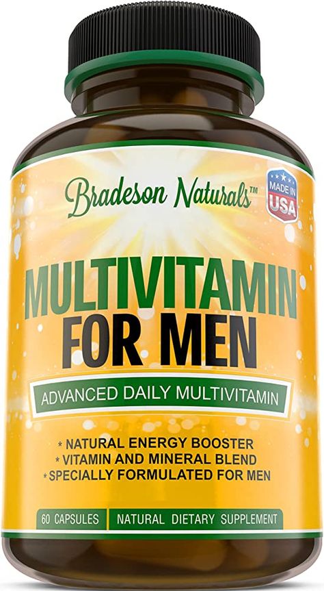 Amazon.com: Multivitamin for Men with Minerals & Vitamins A B1 B2 B3 B5 B6 B12 C D E Calcium Zinc Magnesium Biotin Saw Palmetto & More. Improves Cardiovascular & Prostate Health. Antioxidant & Natural Energizer : Health & Household Mens Vitamins, Vitamin For Men, Multivitamins For Women, Multivitamin Supplements, Saw Palmetto, Multi Vitamin, Glucosamine Chondroitin, Men's Vitamins, B Complex