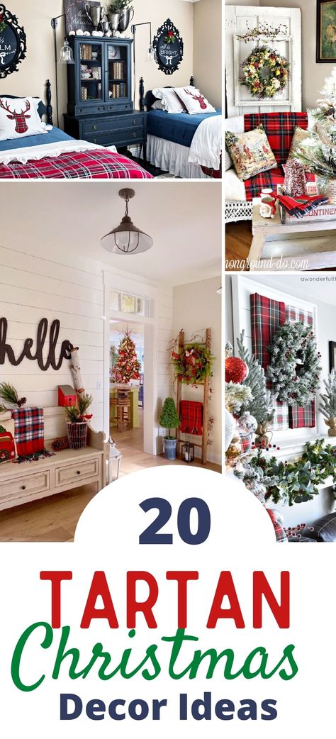 Decorating With Tartan Plaid, Tartan And Blue Christmas, Classic Plaid Christmas Decor, Red Tartan Plaid Christmas Tree, Tartan Xmas Decorations, Navy Plaid Christmas Decor, Red Blue Christmas Decor, Red And Blue Christmas Tree Decorations, Christmas Decor Color Theme 2022