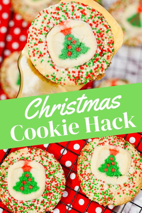 Use this simple and easy Christmas Cookie Hack with Pillsbury Christmas tree cookies and sugar cookies. The kids can help make these. No mess and only a couple of ingredients. Ready in about 20 minutes. Pillsbury Stacked Cookies, Pillsbury Sugar Cookies Christmas, Pillsbury Ready To Bake Cookies, Pilsbury Recipes Christmas, Easy Cookie Tray Ideas, Pillsbury Turkey Cookies, Cookie Crawl Ideas, Pillsbury Cookie Hack, Pillsbury Cookie Recipe