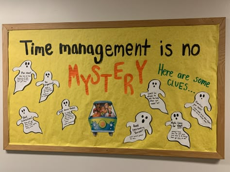 Time Management Ra Bulletin Board, Life Skills Ra Bulletin Board, Life Skills Bulletin Board Ideas, Time Management Bulletin Board, Life Skills Bulletin Board, Ra Boards College, Bulletin Board Ideas For College, Mental Health Bulletin Board Ideas, Residence Life Bulletin Boards