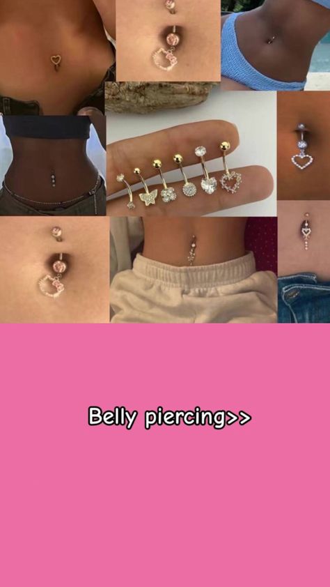 Belly piercing ideas Belly Button Piercing Types, Stomach Piercings Belly Rings, Plus Size Belly Button Piercing, Tummy Piercing, Belly Piercing Ideas, Bottom Belly Button Piercing, Types Of Body Piercings, Stomach Piercings, Dream Piercings