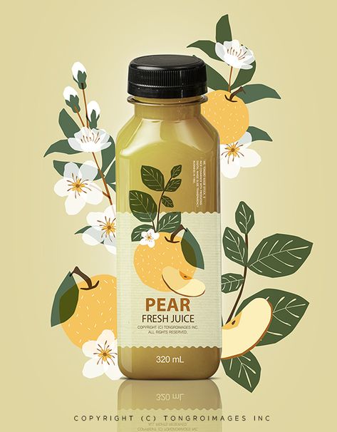 Clean Illustration Style, Food Packaging Illustration, Smoothie Packaging Design, Juice Packaging Design Bottle, Juice Graphic Design, Juice Design Packaging, Juice Package Design, Juice Label Design, Juice Packaging Design