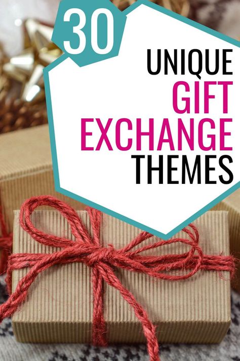 Christmas Gifts Games Ideas, Couple Gift Exchange Challenge, Themes For Secret Santa Gifts, Secret Santa Games For Work, Secret Santa Gift Exchange Ideas, Gift Ideas For Christmas Party, Gift Card Exchange Games For Christmas, Secret Santa Gift Themes, Unique Gift Exchange Games