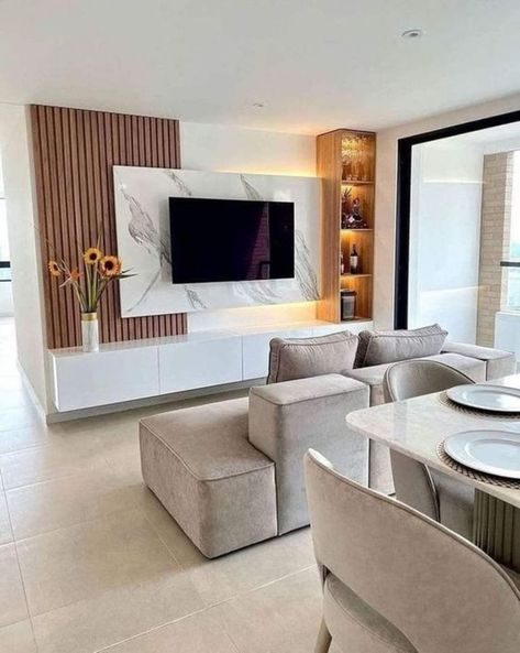 Tv Wall Ideas, Modern Tv Room, Tv Unit Furniture Design, Modern Tv Wall Units, Desain Pantry, Modern Tv Wall, Wall Tv Unit Design, Latest Living Room Designs, Living Room Tv Unit Designs