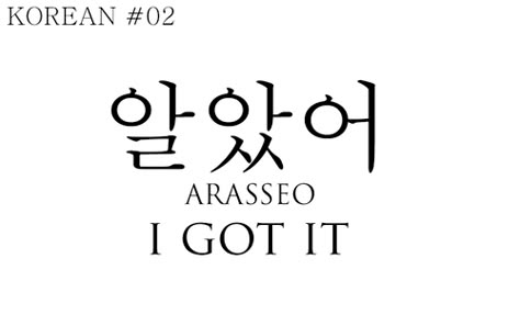 Arasseo! I'm going to start using this one with Steph. Korean Slang, Learning Korean Grammar, Learn Basic Korean, Learn Korean Alphabet, Korean Vocabulary, Easy Korean Words, Learn Hangul, Learn Korea, Korean Study