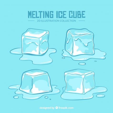 Ice Cube Melting Process Drawing, Drawing Ice Cube, Ice Cubes Drawing, How To Draw Ice, Ice Cube Illustration, Ice Sketch, Ice Cube Cartoon, Ice Cube Drawing, Ice Cartoon