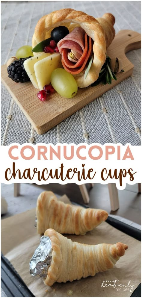 Cornucopia Charcuterie Cups- thanksgiving appetizer individual cups. Thanksgiving appetizer. Bread dough premade or homemade. Little charcuterie board. Cornucopia Charcuterie Board, Cornucopia Charcuterie, Thanksgiving Vegetable Side Dishes, Thanksgiving Vegetable Side, Individual Charcuterie Cups, Thanksgiving Vegetable, Individual Charcuterie, Best Thanksgiving Appetizers, Appetizer Bread