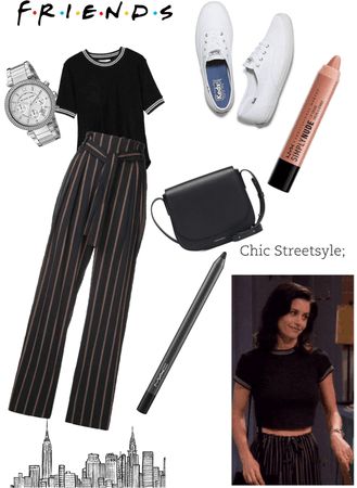 Friends Outfit, Friends Outfits, 90’s Outfits, Friends Style, Movie Inspired Outfits, 90s Inspired Outfits, Monica Geller, Tv Show Outfits, Outfit 90s