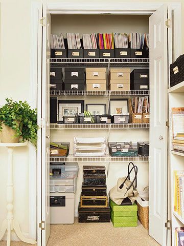 We need to get these wire shelves because the 2 rods in the office closet doesn't make sense there. =p Fun Home Office, Closet Office Organization, Home Office Closet, Office Closet, Organized Closet, Drawer Organization, Barbie Dreamhouse, Closet Office, Fun Organization