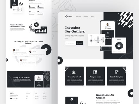 Black and White - Landing Page Design by Aminul Haque Chowdhruy White And Black Website Design, Black White Web Design, Black And White Website Design Layout, Black And White Landing, Web Design Black And White, Website Black And White, Black And White Web Design, Black White Website, Black And White Website Design