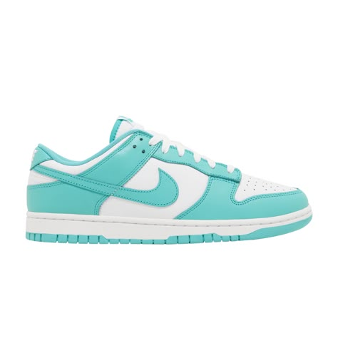 Find NIKE Dunk Low 'clear Jade on Editorialist. The Nike Dunk Low ‘Clear Jade’ makes use of a smooth leather upper, featuring a pristine white base with emerald green overlays and a color-matched Swoosh. A woven Nike tag decorates the breathable nylon tongue, while an embroidered Nike wordmark graces the back tab. The sneaker rests on a durable rubber cupsole, fitted with an interior foam wedge for lightweight cushioning. Clear Jade Dunks, Bape Shoes, Christmas List Ideas, Pretty Shoes Sneakers, Embroidered Nike, Cute Nike Shoes, Cute Nike, Christmas Inspo, Cute Nikes