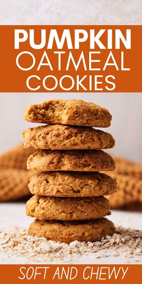 The best pumpkin oatmeal cookies recipe that makes soft and chewy oatmeal cookies with pumpkin puree. A sweet treat to start your fall baking with and a delicious dessert recipe for thanksgiving and holiday cookies. This easy pumpkin oatmeal cookies recipe is a crowd pleaser. Pumpkin Cookies Oatmeal, Soft And Chewy Pumpkin Oatmeal Cookies, Pumpkin Banana Oatmeal Cookies, Soft Pumpkin Oatmeal Cookies, Honey Pumpkin Cookies, Pumpkin Oatmeal Cookies Easy, Pumpkin Oatmeal Breakfast Cookies, Kodiak Pumpkin Cookies, Gluten Free Pumpkin Oatmeal Cookies